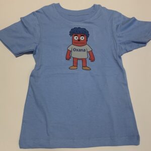 Kinder T-Shirt „Oxana“ – Freche Lieblingspuppe aus dem Kinderkabarett - Größe: 98-104 (3-4 Jahre) - hellblau