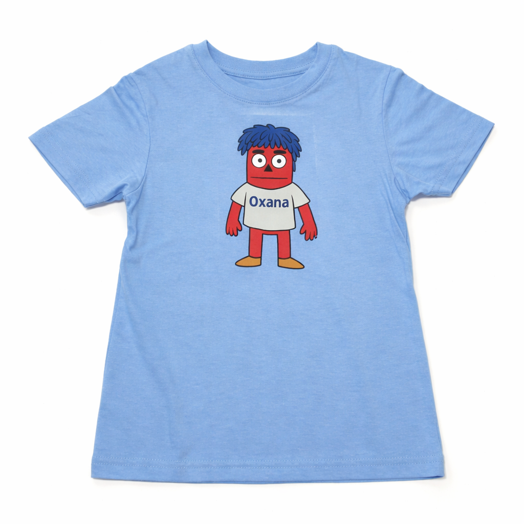 Kinder T-Shirt Oxana – Kinderkabarett Kinderanimation Geschenk – Hellblau – 98-104