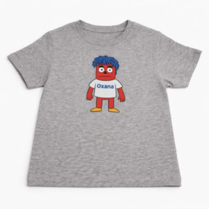 Kinder T-Shirt Oxana – Kinderkabarett Kinderanimation Geschenk – Grau – 122-128