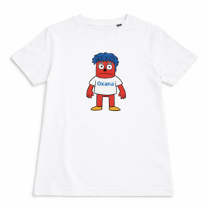 Kinder T-Shirt Oxana – Kinderkabarett Kinderanimation Geschenk – Weiß – 110-116